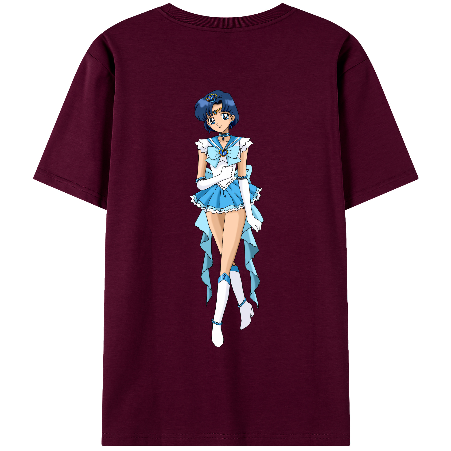 （画像用） 美少女戦士セーラームーン 水野 亜美 みずの あみ Sailor Moon Mizuno Ami レディース半袖Tシャツ(バックプリント)